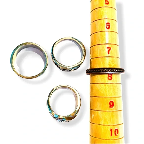 8 RINGS | Rhinestone | Mixed Metals Stack - Picture 10 of 15